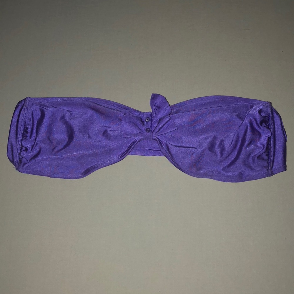Purple strapless bikini top